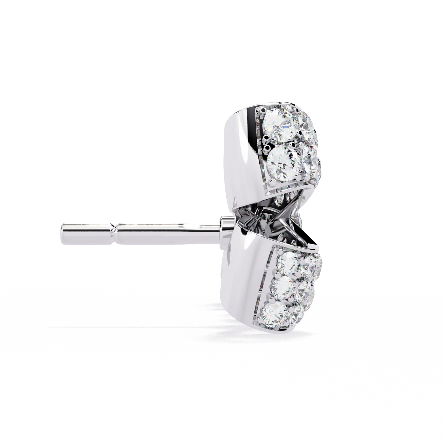 Bow Design Earrings With 18kt White Gold Plating