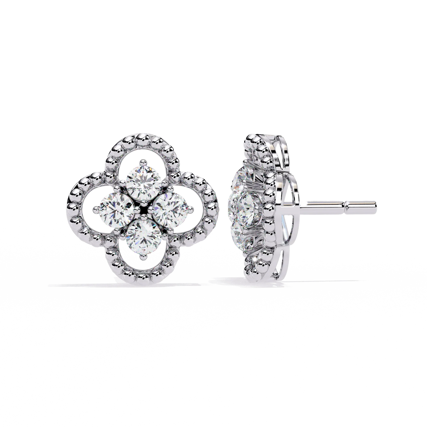 18kt White Gold Plated Earrings Studded With Cubic Zirconia