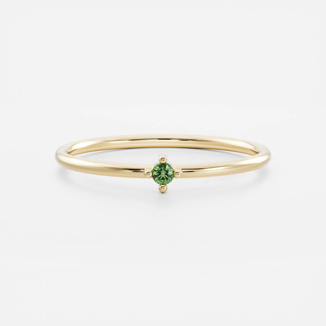 Birthstone Ring Women 18kt Gold Plated