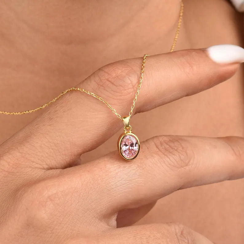 Tourmaline Necklace 18kt Gold Plated