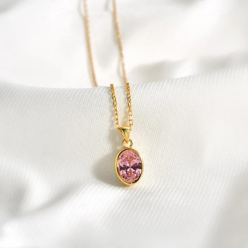 Tourmaline Necklace 18kt Gold Plated