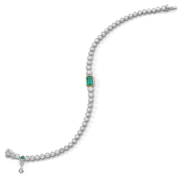 Bezel Emerald Bracelet