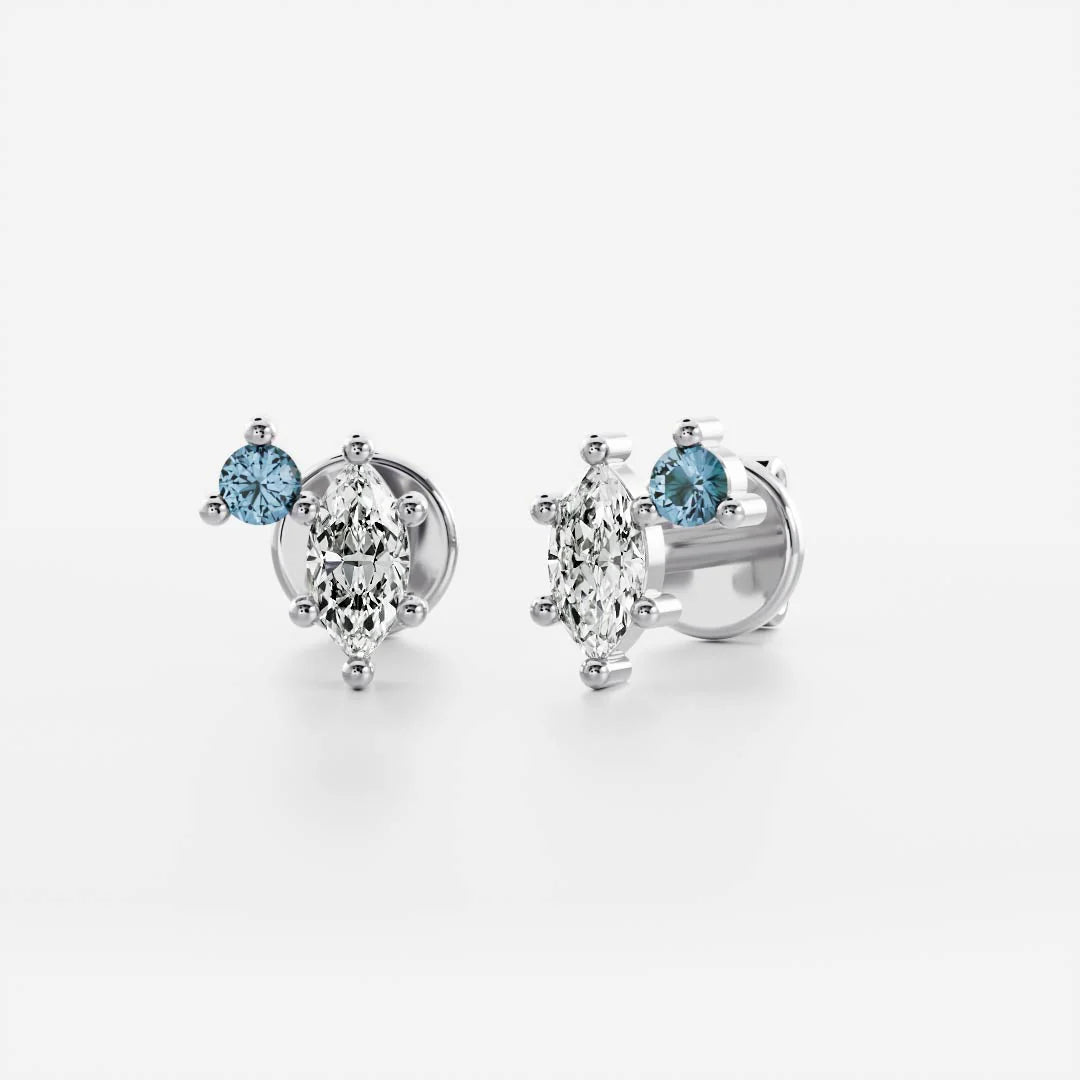 Birthstone Earrings Women 18kt Gold Plated