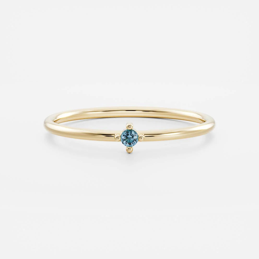 Birthstone Ring Women 18kt Gold Plated
