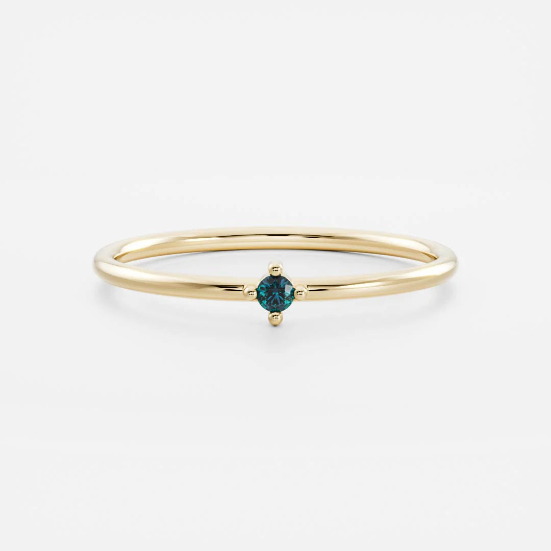 Birthstone Ring Women 18kt Gold Plated