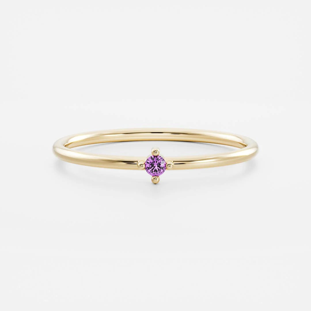 Birthstone Ring Women 18kt Gold Plated