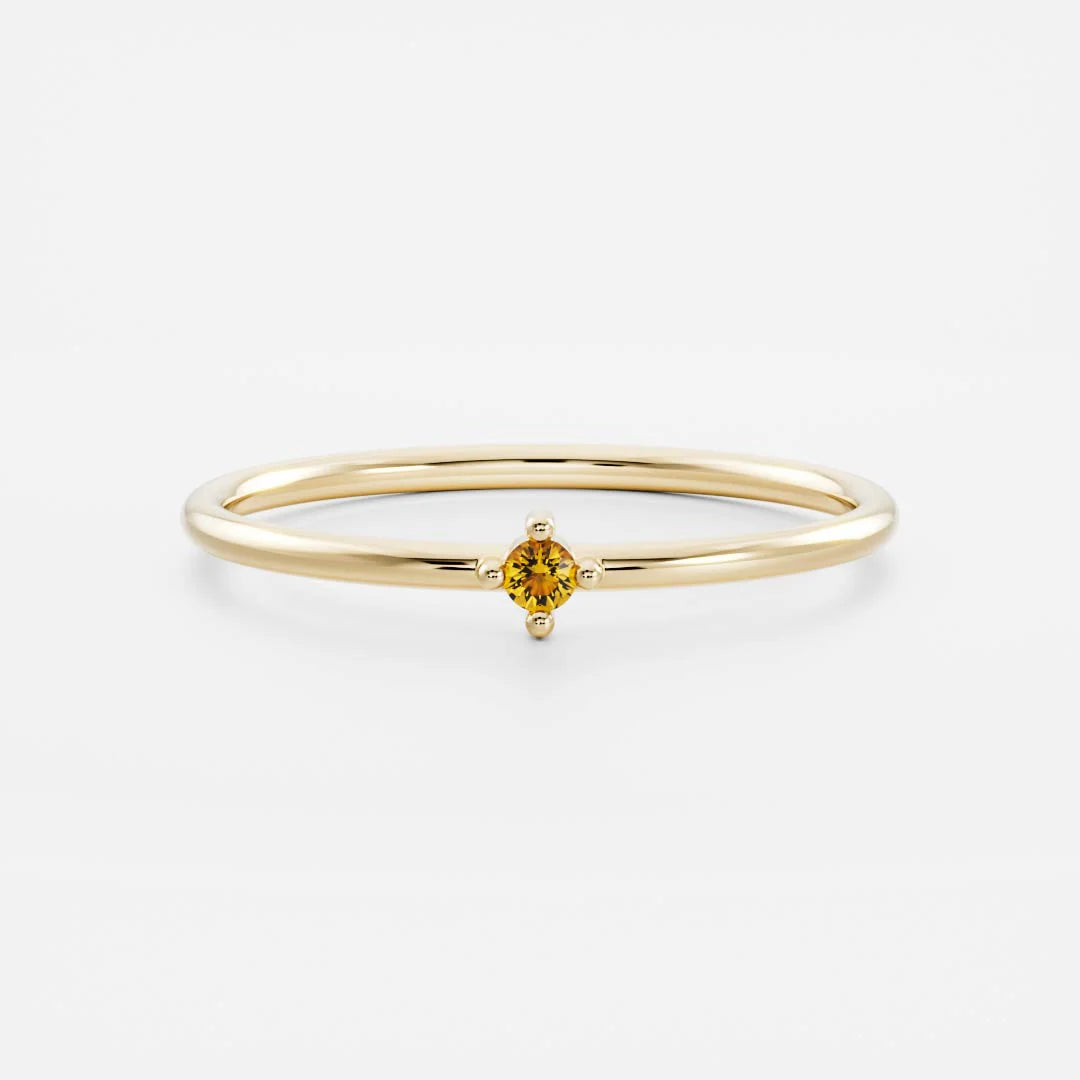 Birthstone Ring Women 18kt Gold Plated