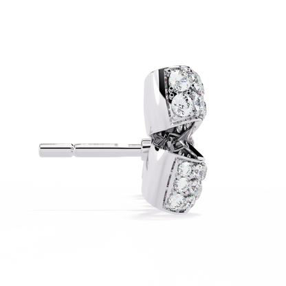 Bow Design Earrings With 18kt White Gold Plating