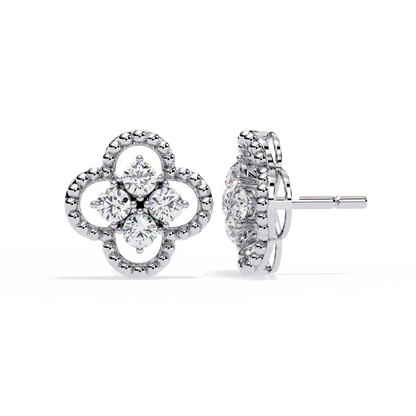 18kt White Gold Plated Earrings Studded With Cubic Zirconia