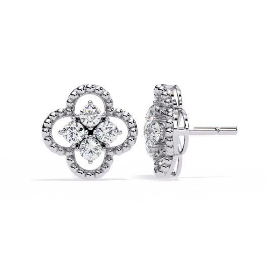 18kt White Gold Plated Earrings Studded With Cubic Zirconia