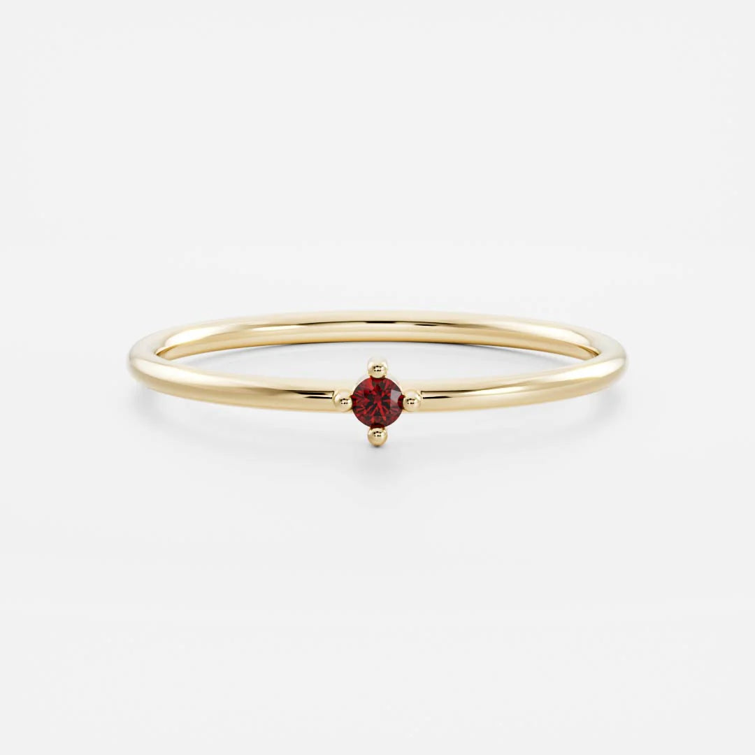 Birthstone Ring Women 18kt Gold Plated