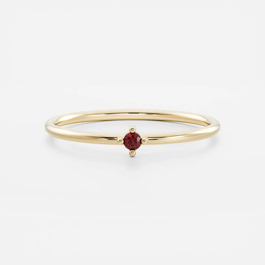 Birthstone Ring Women 18kt Gold Plated