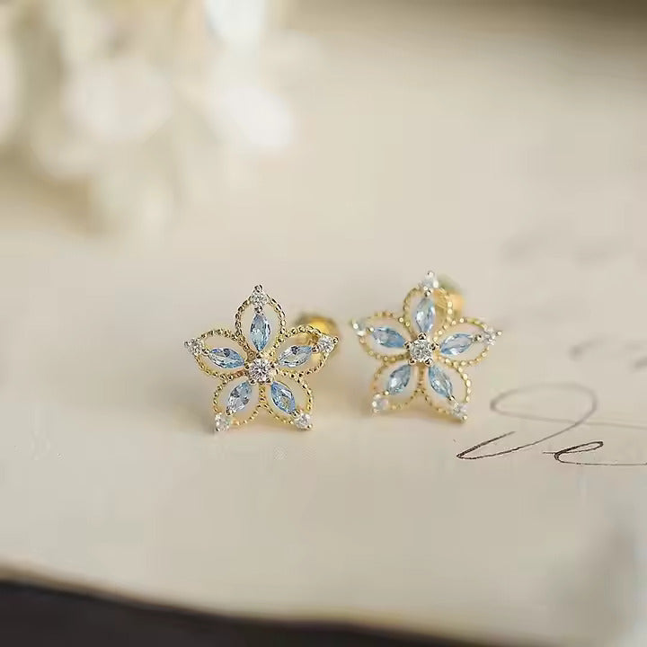 Sapphire Star Earrings
