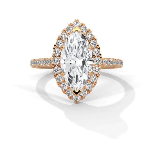 18kt Rose Gold Plated Marquise Shape RIng