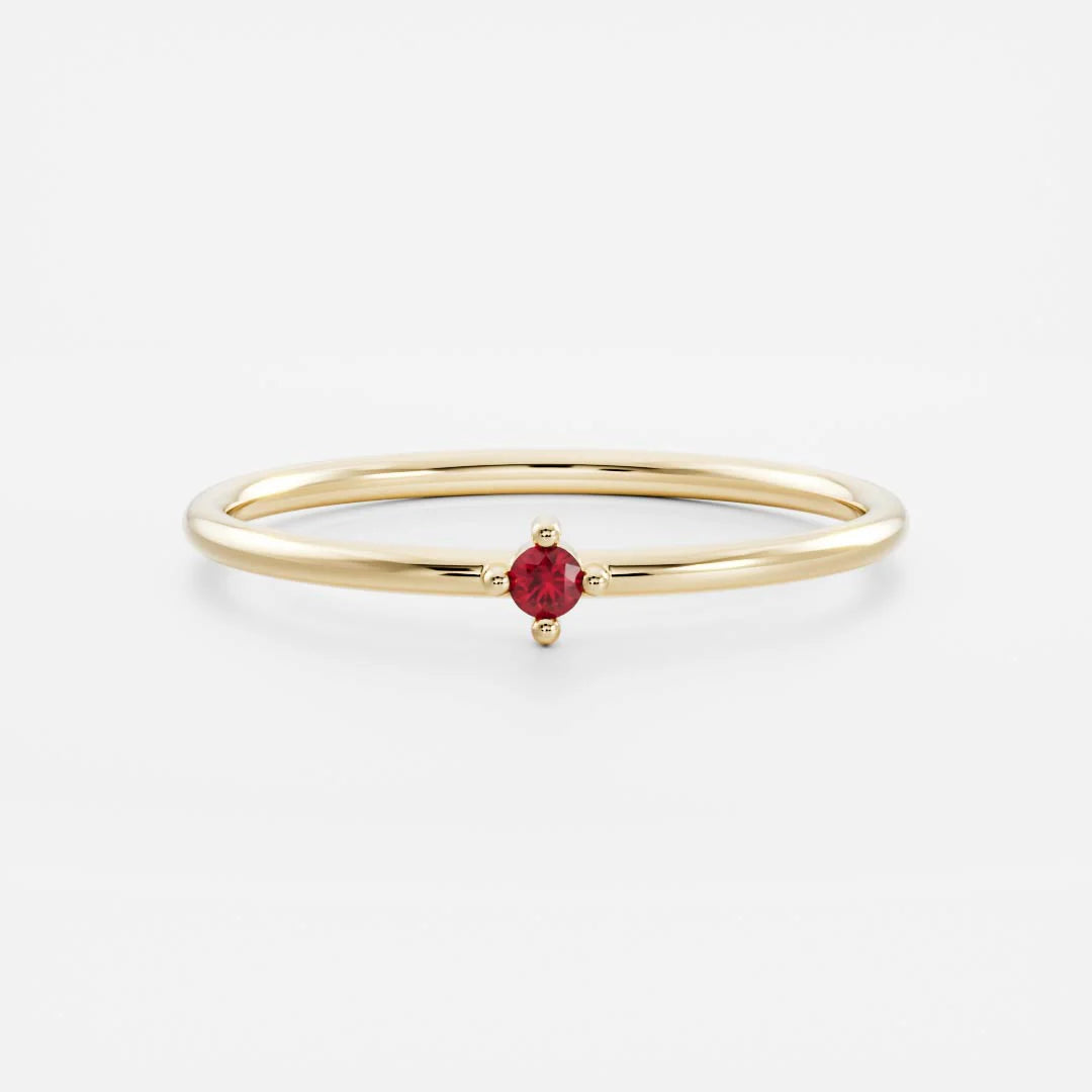 Birthstone Ring Women 18kt Gold Plated