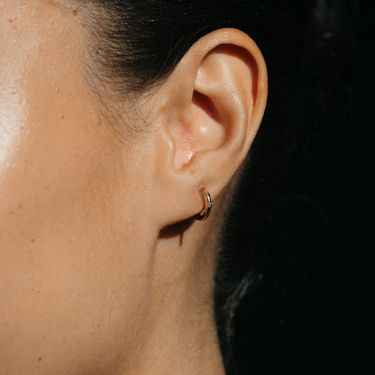 Elysian Sapphire Hoops – 18K Gold Plated
