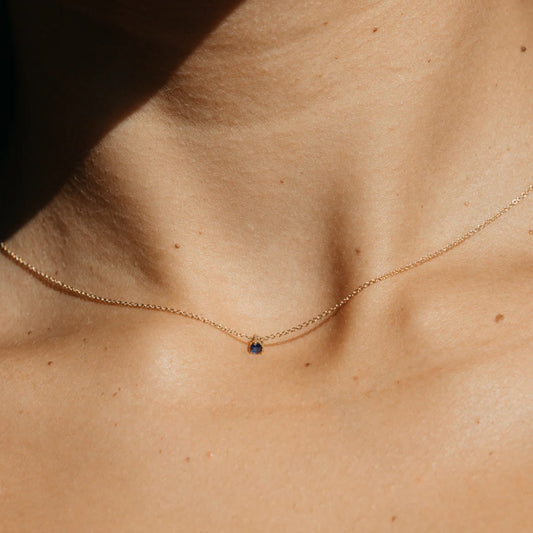 Round Cultured Sapphire Pendant