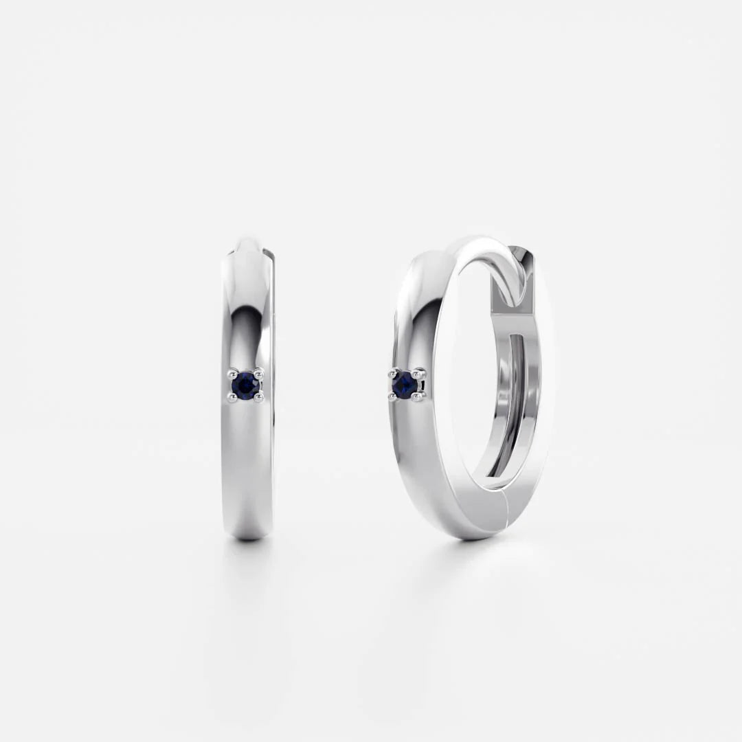 Elysian Sapphire Hoops – 18K Gold Plated