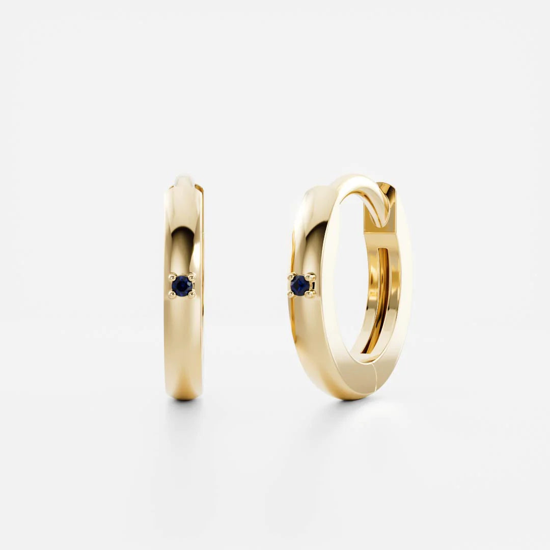 Elysian Sapphire Hoops – 18K Gold Plated