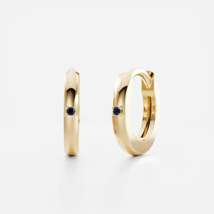 Elysian Sapphire Hoops – 18K Gold Plated