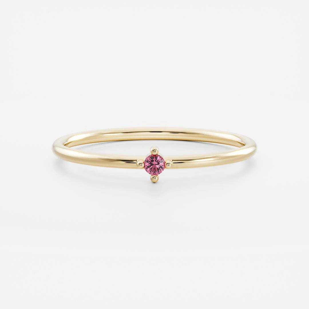Birthstone Ring Women 18kt Gold Plated