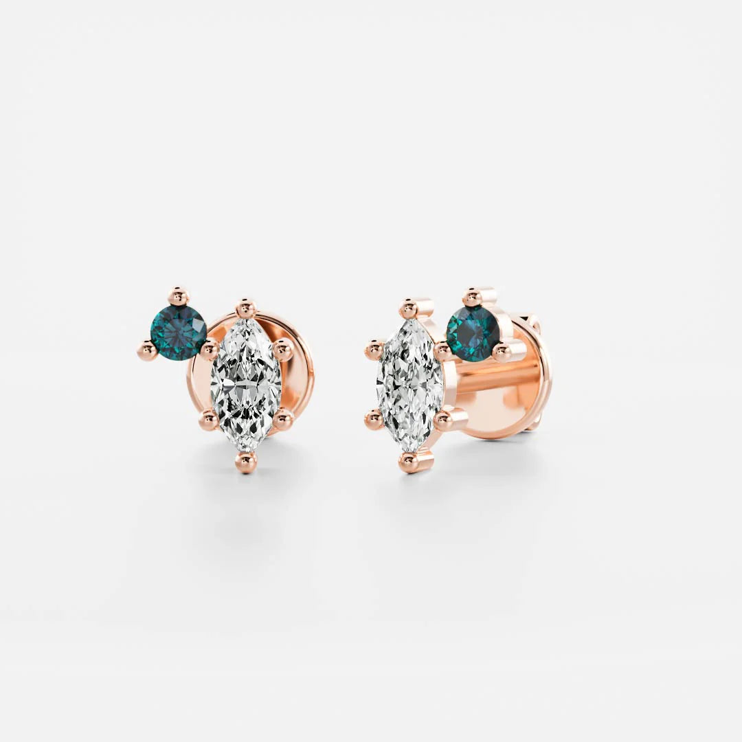 Birthstone Earrings Women 18kt Gold Plated