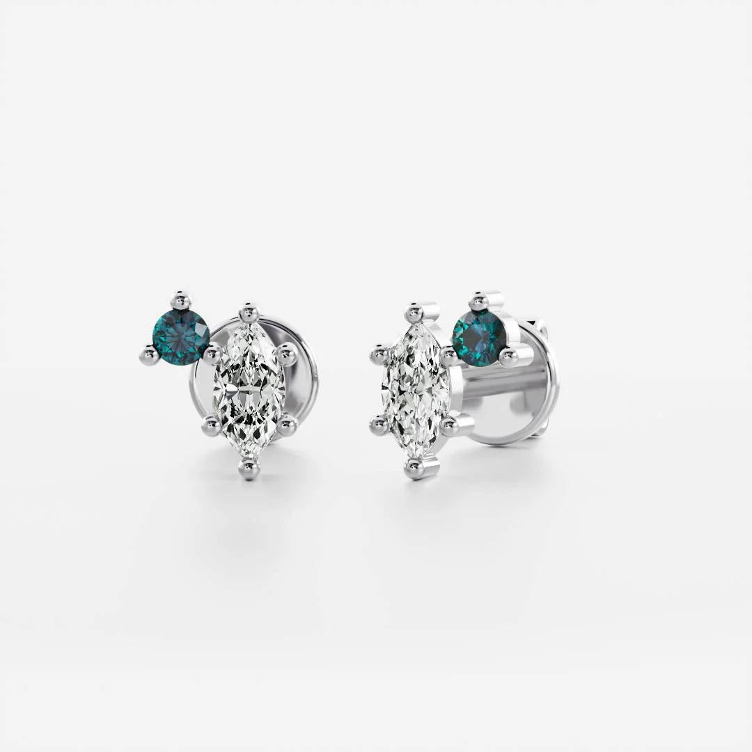 Birthstone Earrings Women 18kt Gold Plated