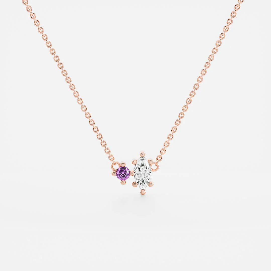 Birthstone Pendant Women 18kt Gold Plated