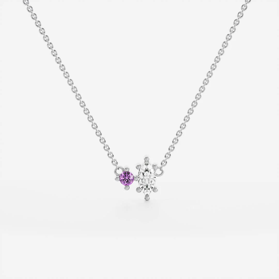 Birthstone Pendant Women 18kt Gold Plated