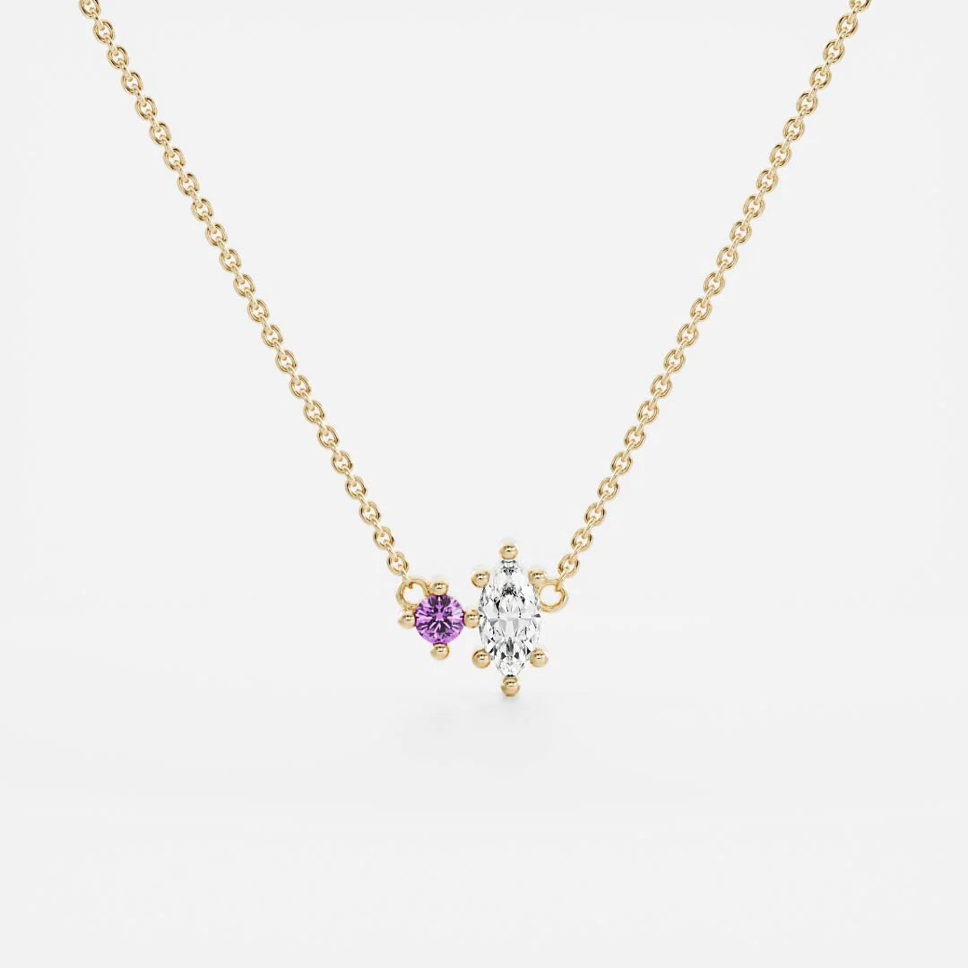 Birthstone Pendant Women 18kt Gold Plated
