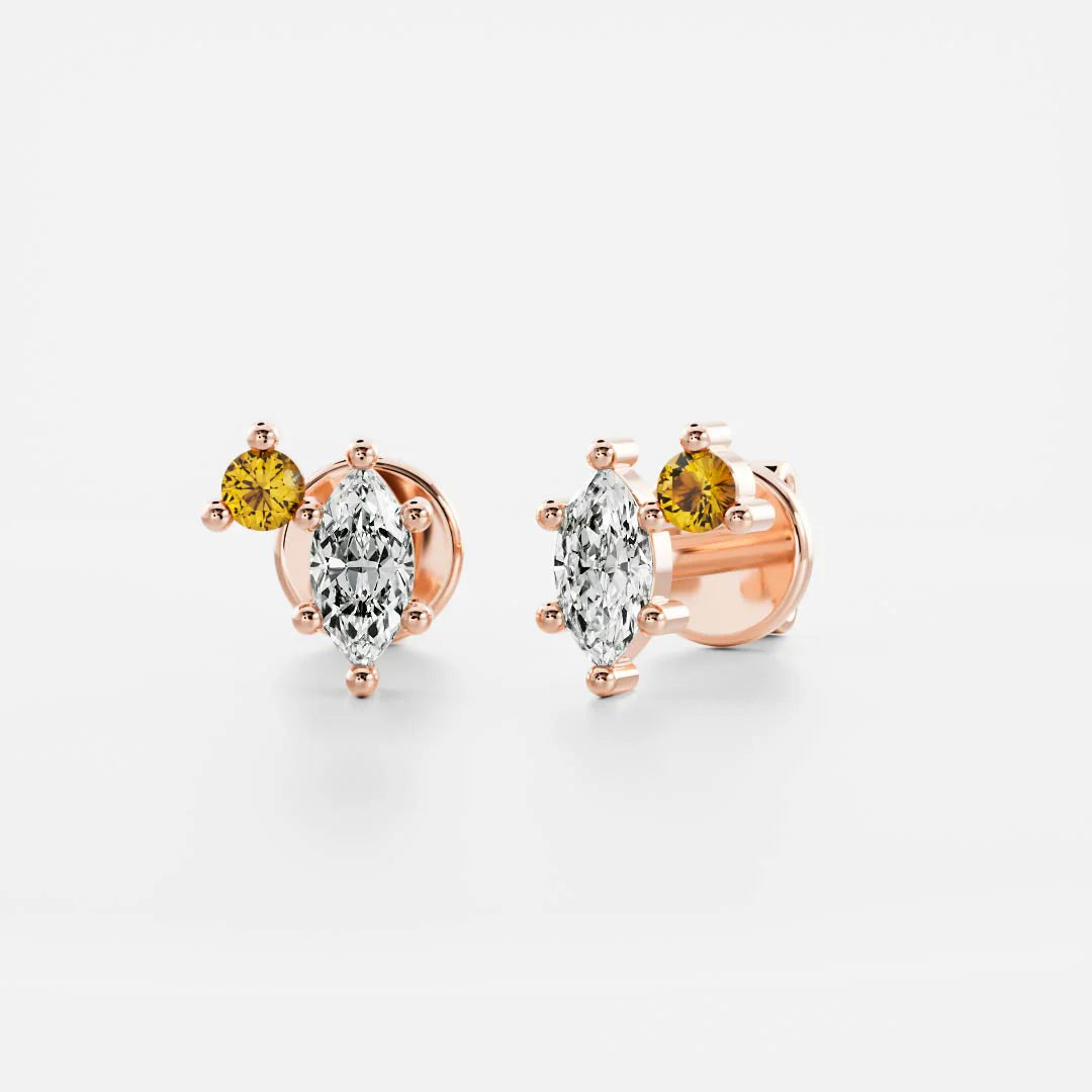 Birthstone Earrings Women 18kt Gold Plated