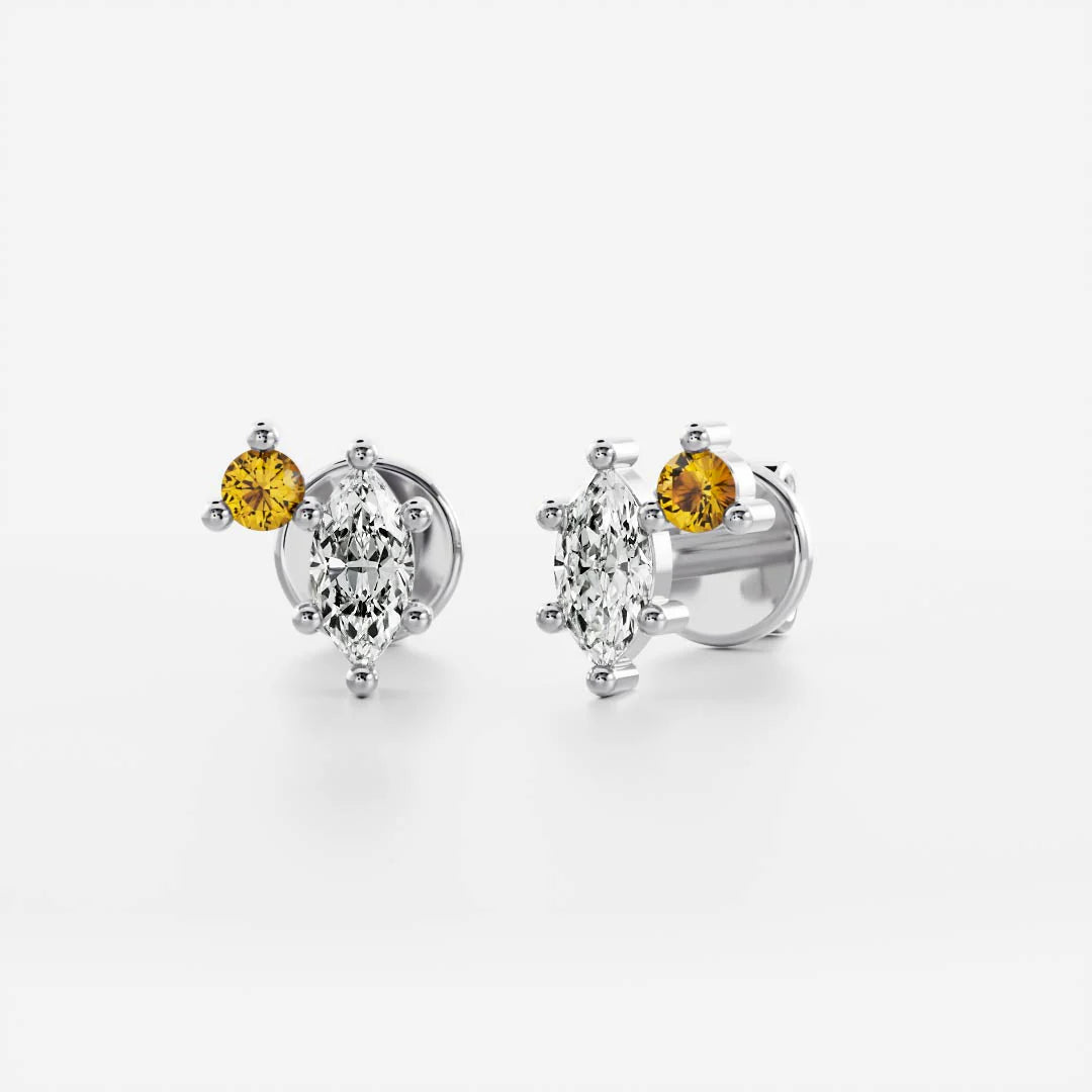 Birthstone Earrings Women 18kt Gold Plated