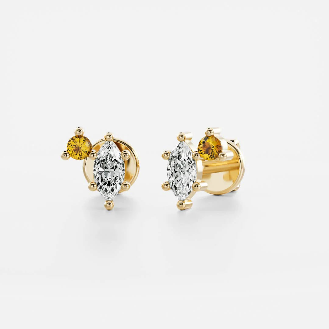 Birthstone Earrings Women 18kt Gold Plated