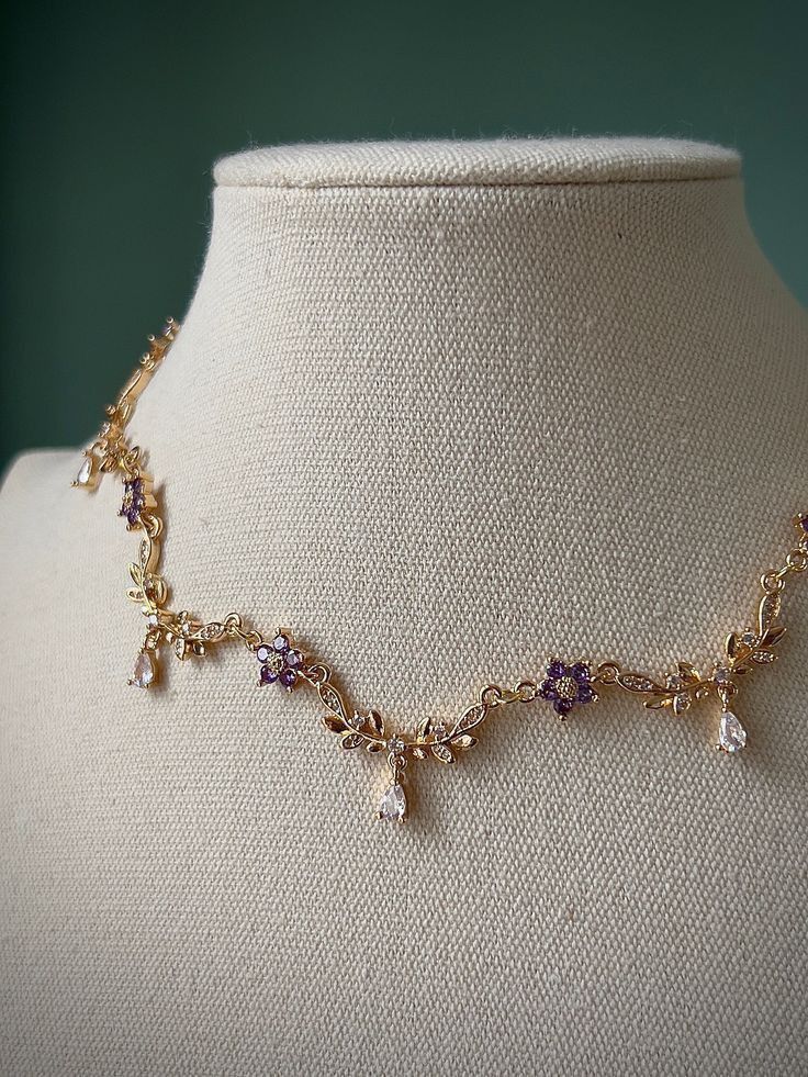 18kt Gold Plated Amethyst Bloom Necklace Women