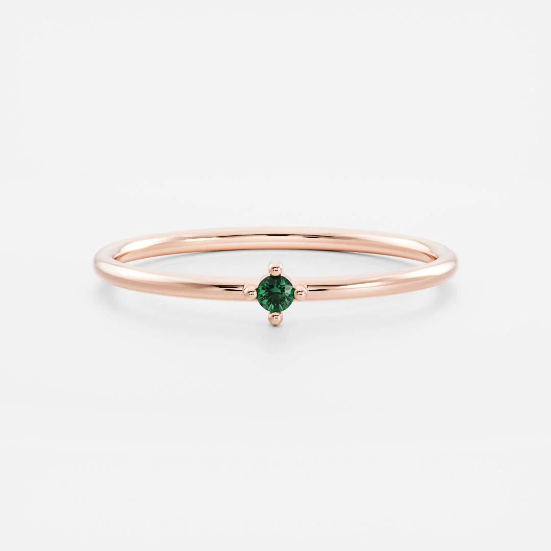 Birthstone Ring Women 18kt Gold Plated