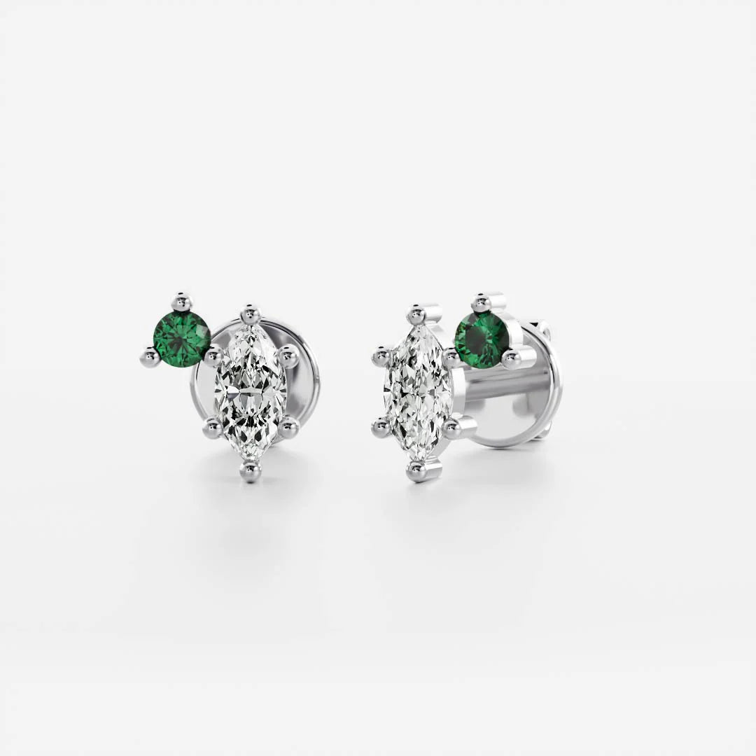 Birthstone Earrings Women 18kt Gold Plated