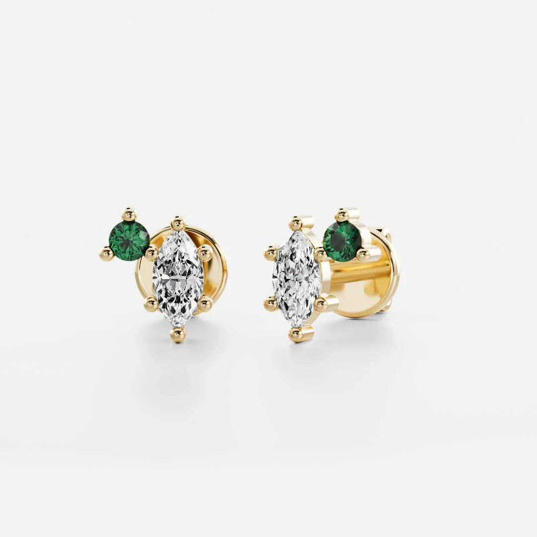 Birthstone Earrings Women 18kt Gold Plated