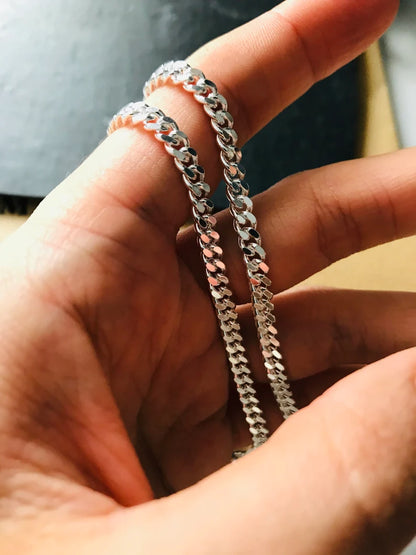 Stallion Chain Men 18kt White Gold Plated
