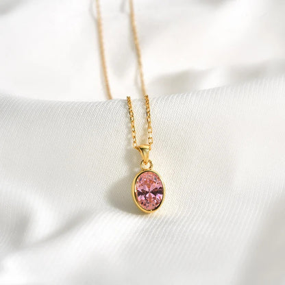 Tourmaline Necklace 18kt Gold Plated