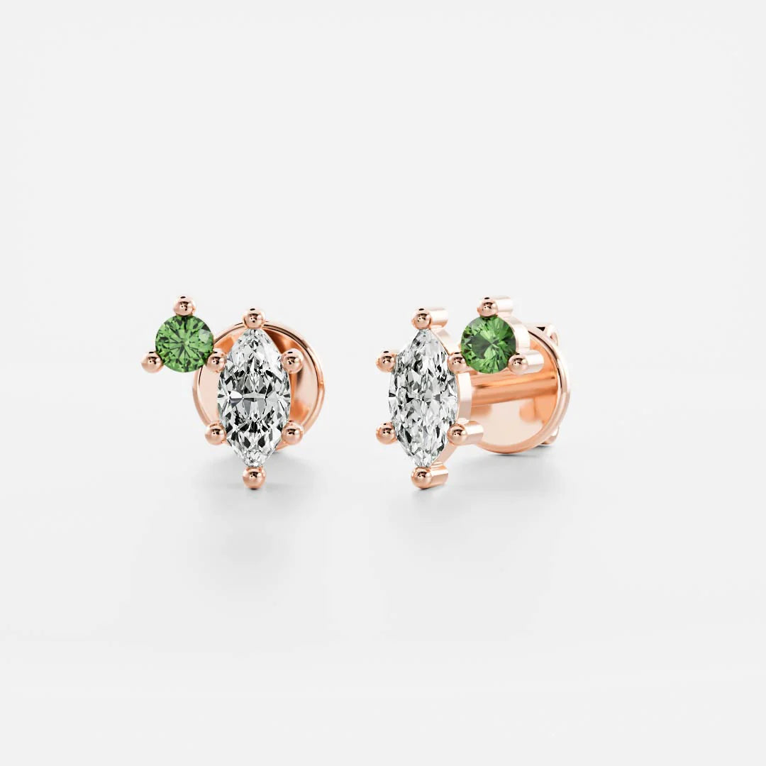 Birthstone Earrings Women 18kt Gold Plated