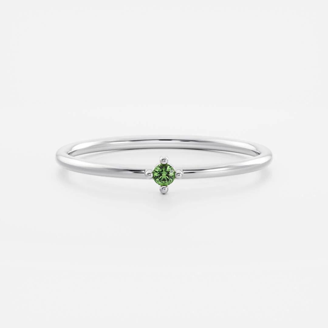 Birthstone Ring Women 18kt Gold Plated