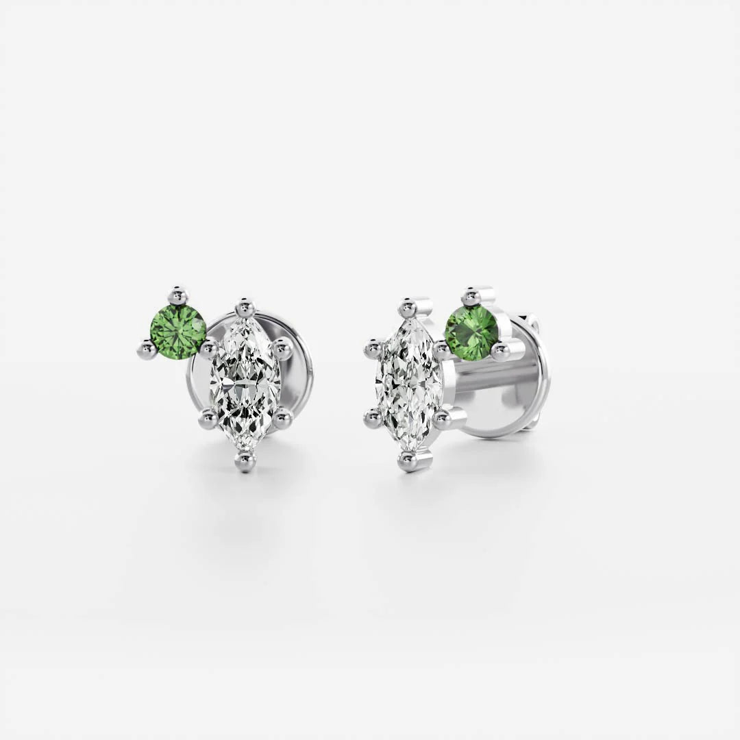 Birthstone Earrings Women 18kt Gold Plated