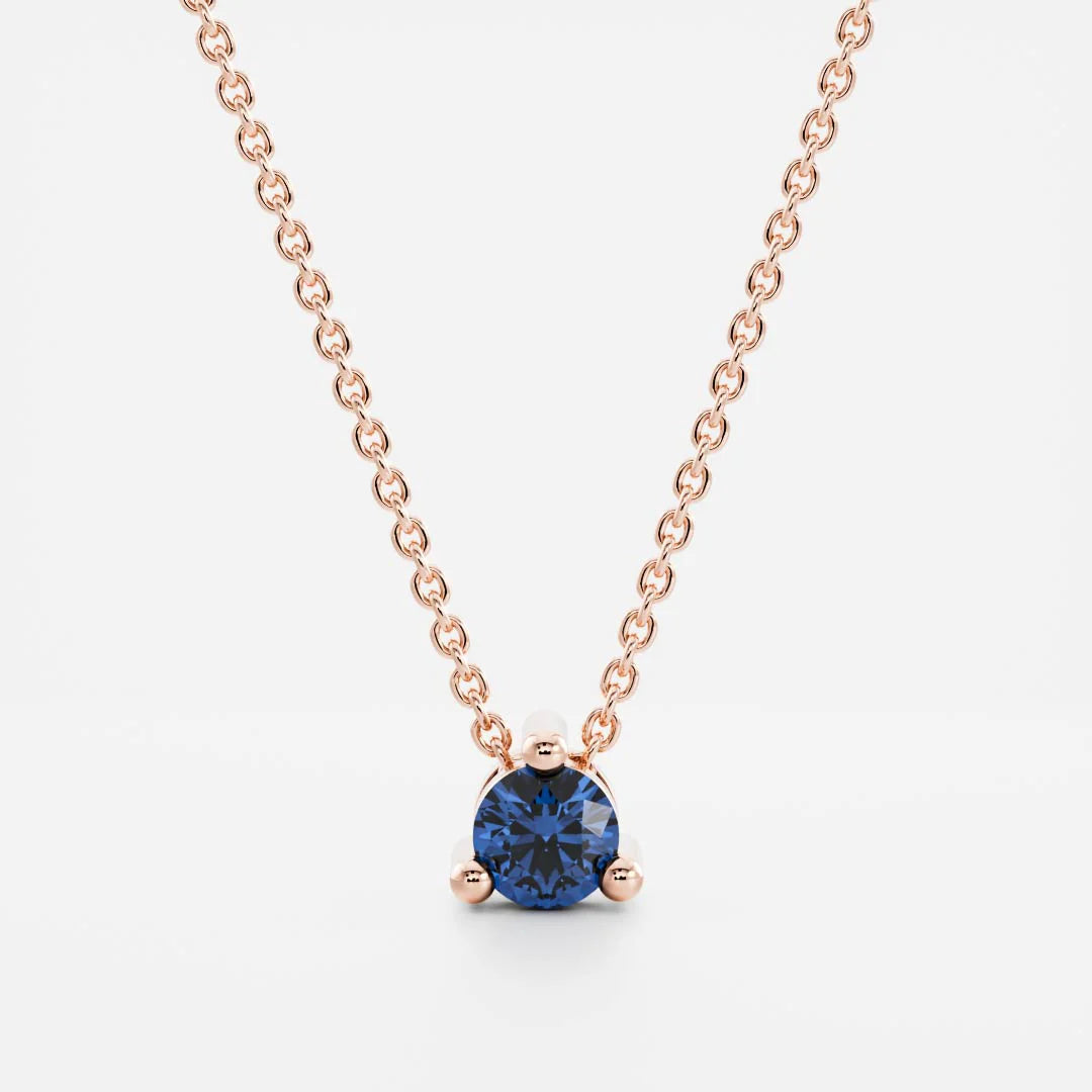 Round Cultured Sapphire Pendant