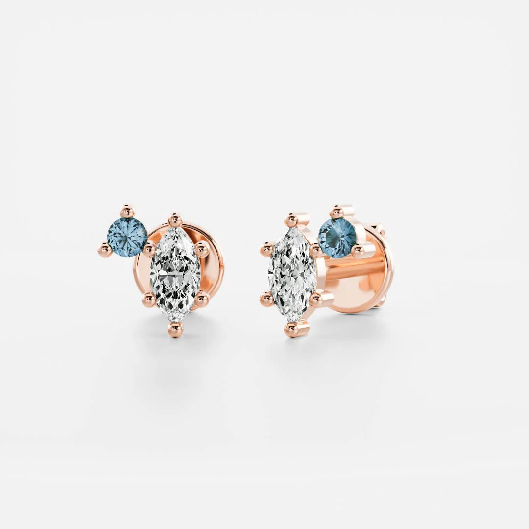 Birthstone Earrings Women 18kt Gold Plated