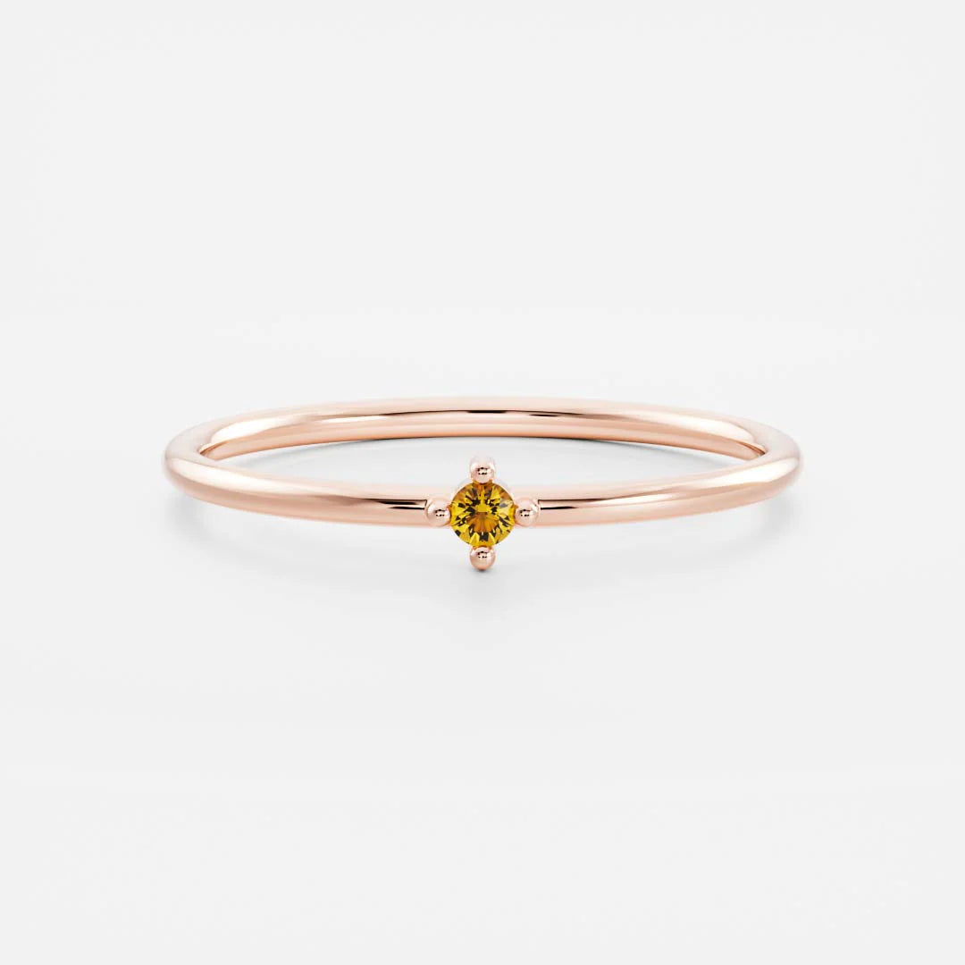 Birthstone Ring Women 18kt Gold Plated