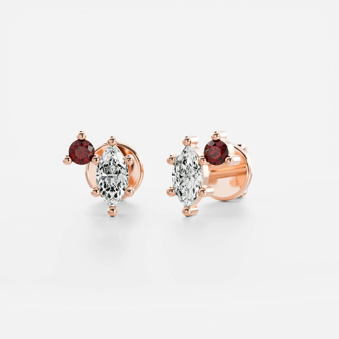 Birthstone Earrings Women 18kt Gold Plated