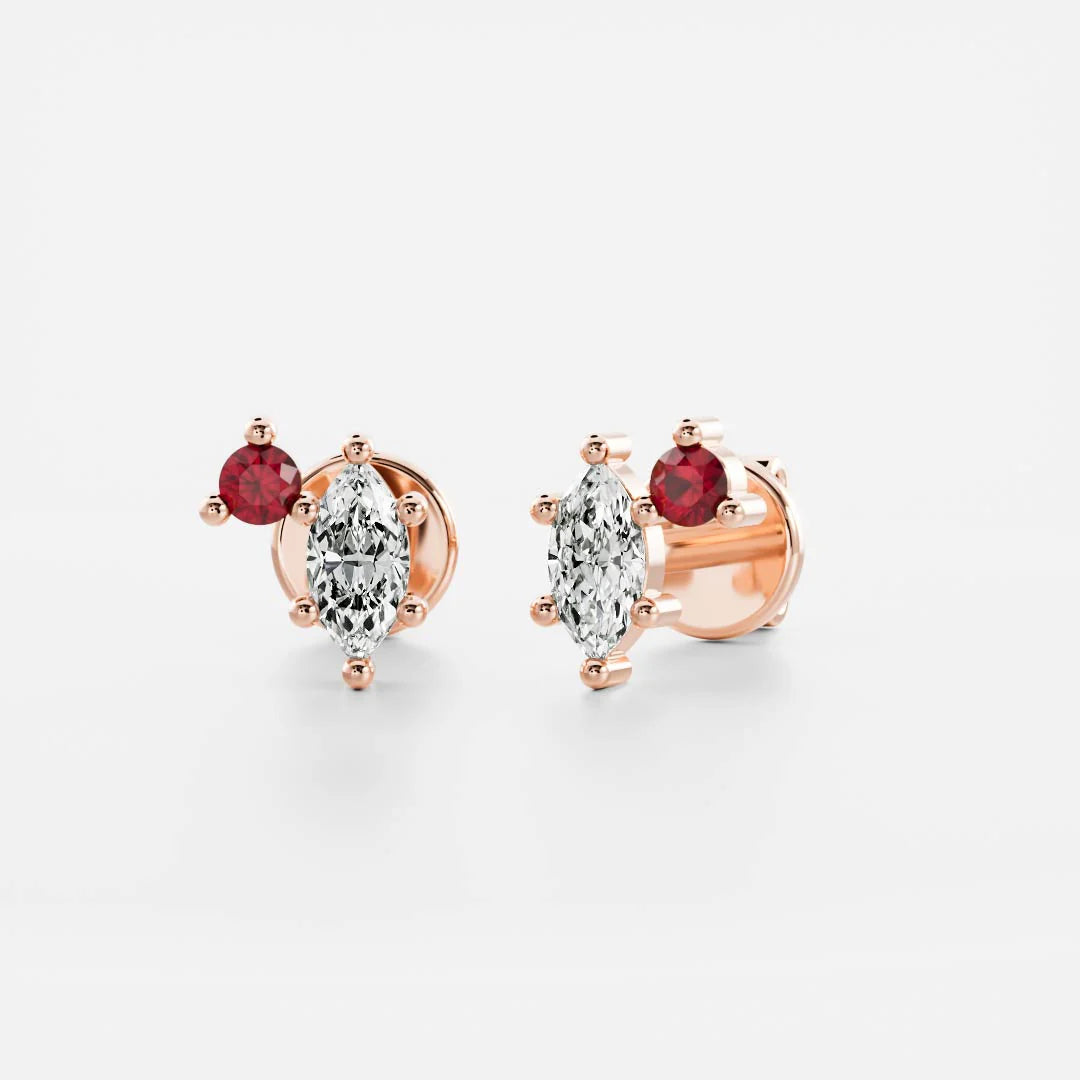 Birthstone Earrings Women 18kt Gold Plated