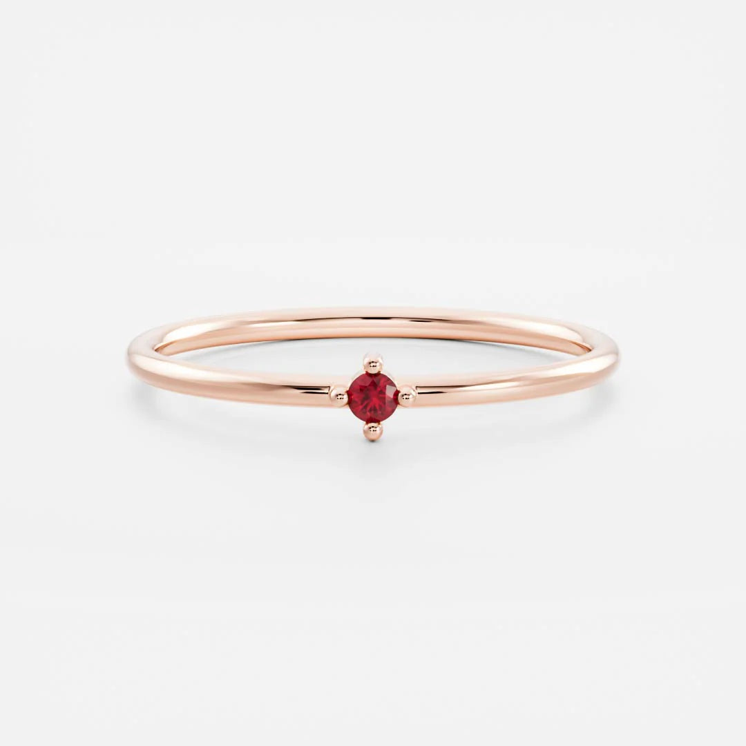 Birthstone Ring Women 18kt Gold Plated
