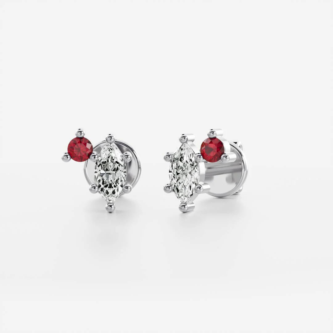 Birthstone Earrings Women 18kt Gold Plated