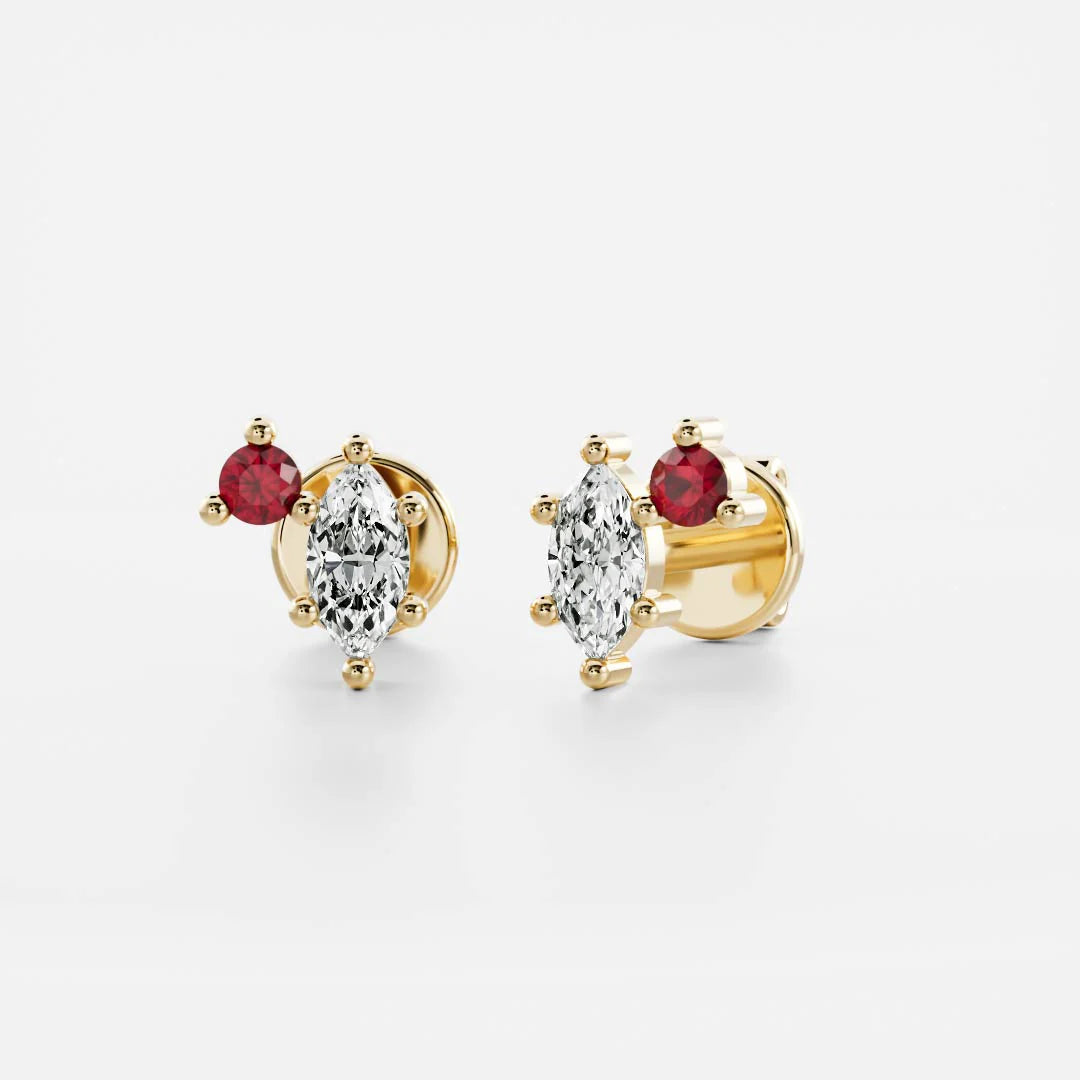 Birthstone Earrings Women 18kt Gold Plated